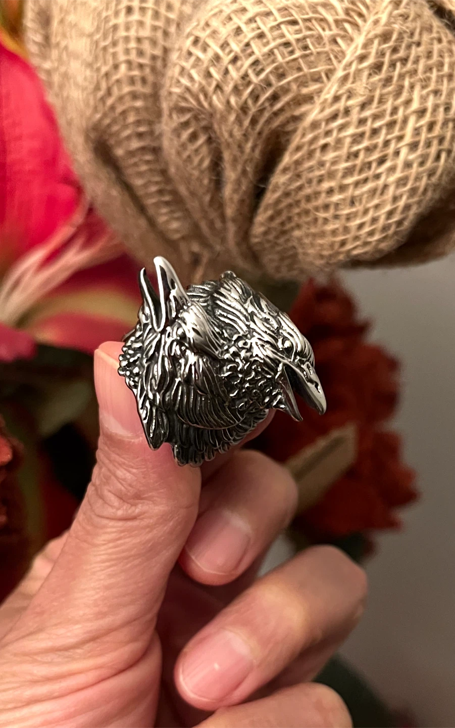 Silver plated Raven Bird Ring. Size 11 - photo 4