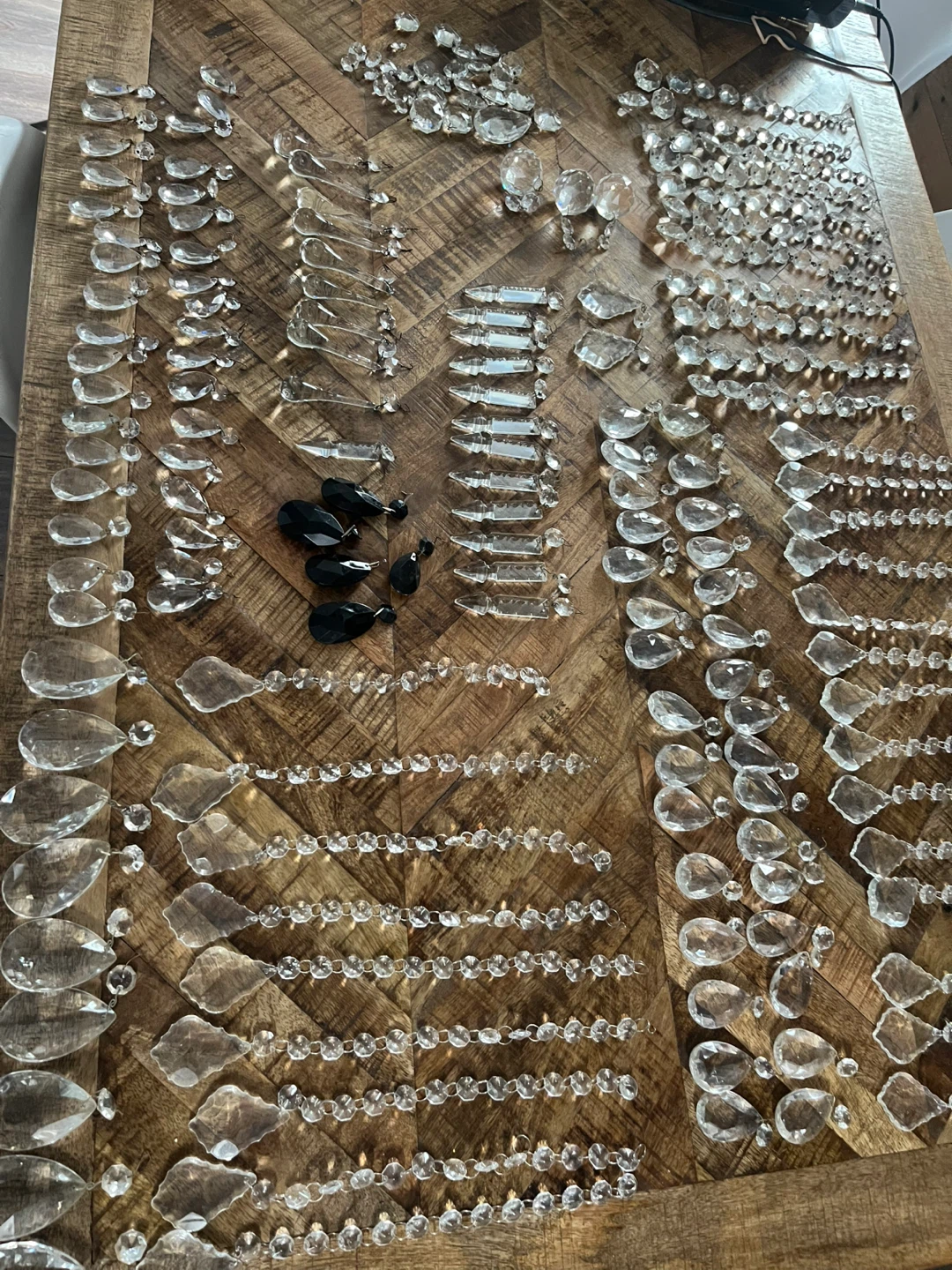 Assorted Crystal Chandelier Prisms and Beads
