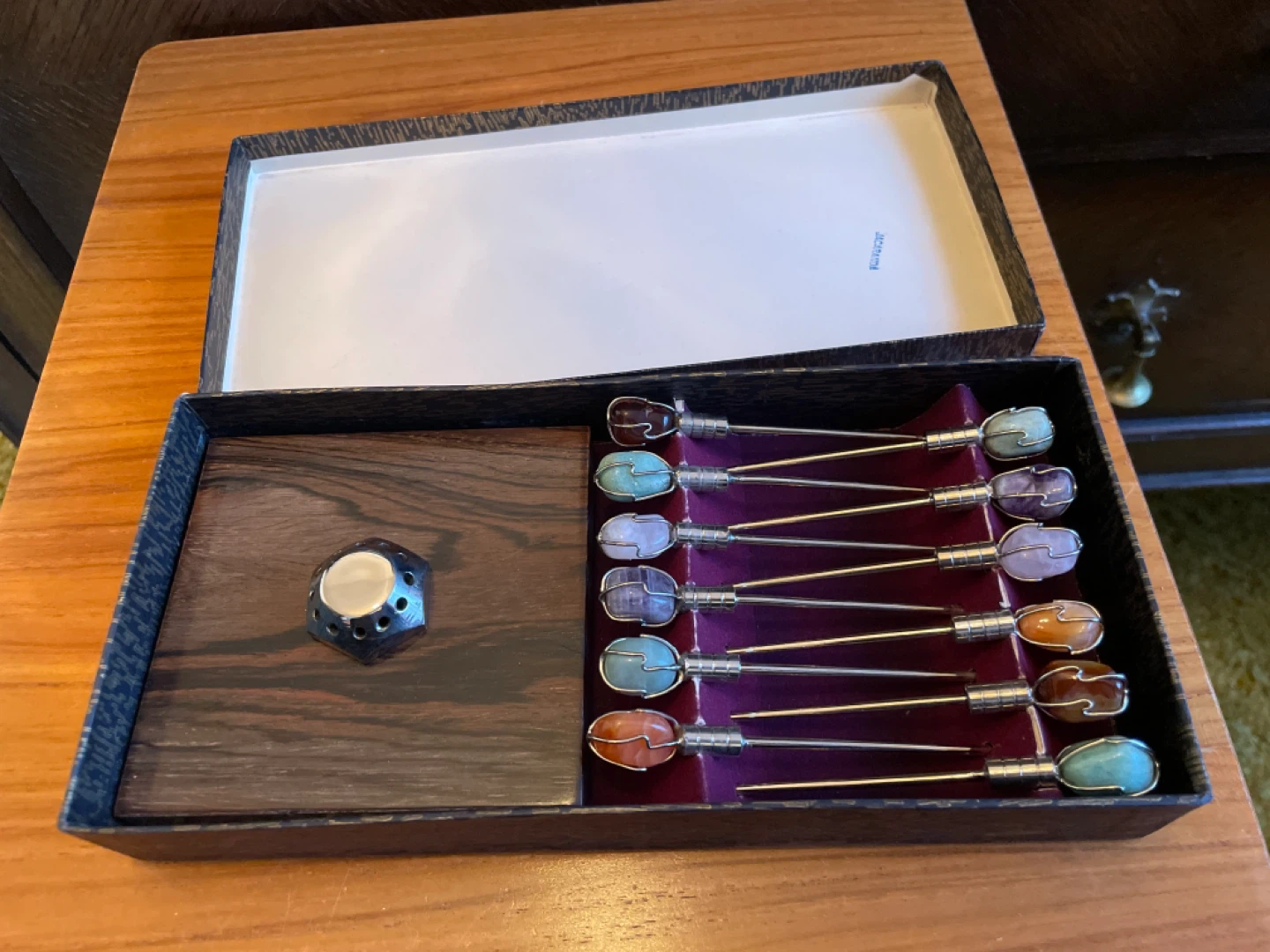 Retro set of 12 Gemstone Cocktail Picks - photo 2