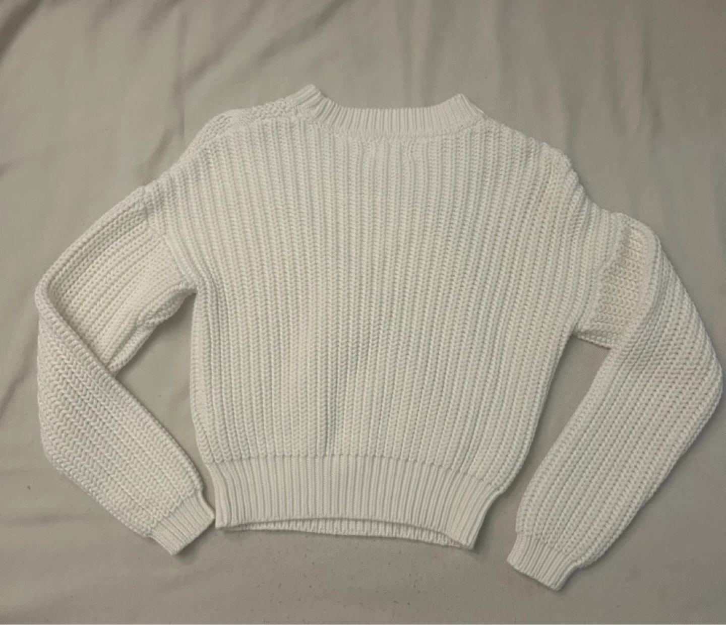 White Cable Knit Sweater - photo 3