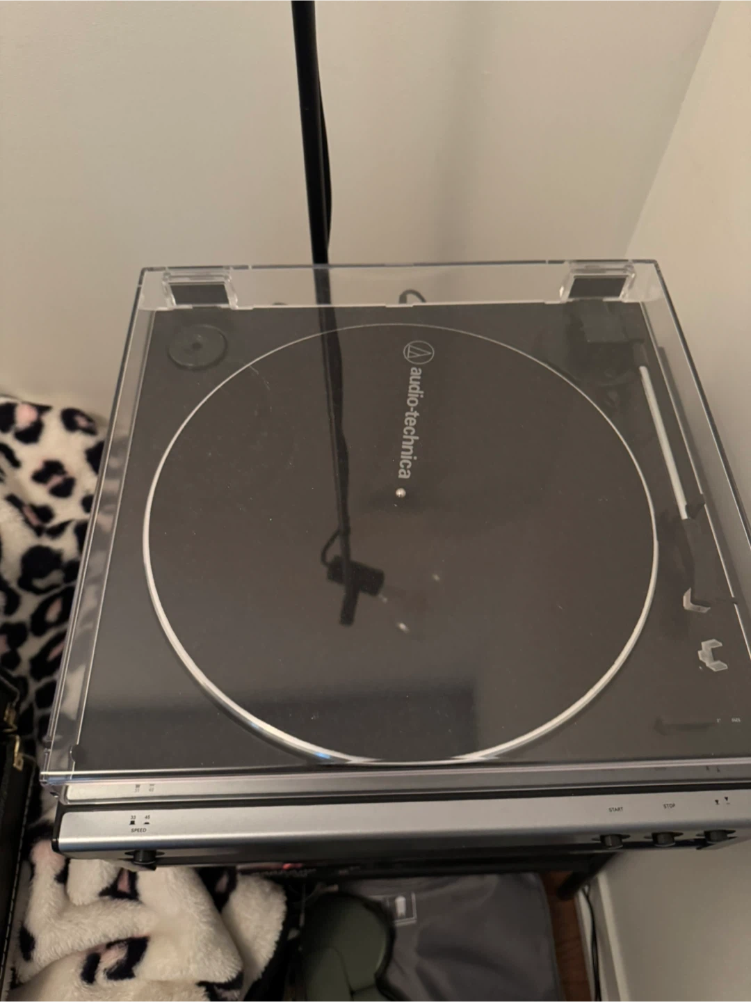 Audio tehcnica turntable and edifier speaker