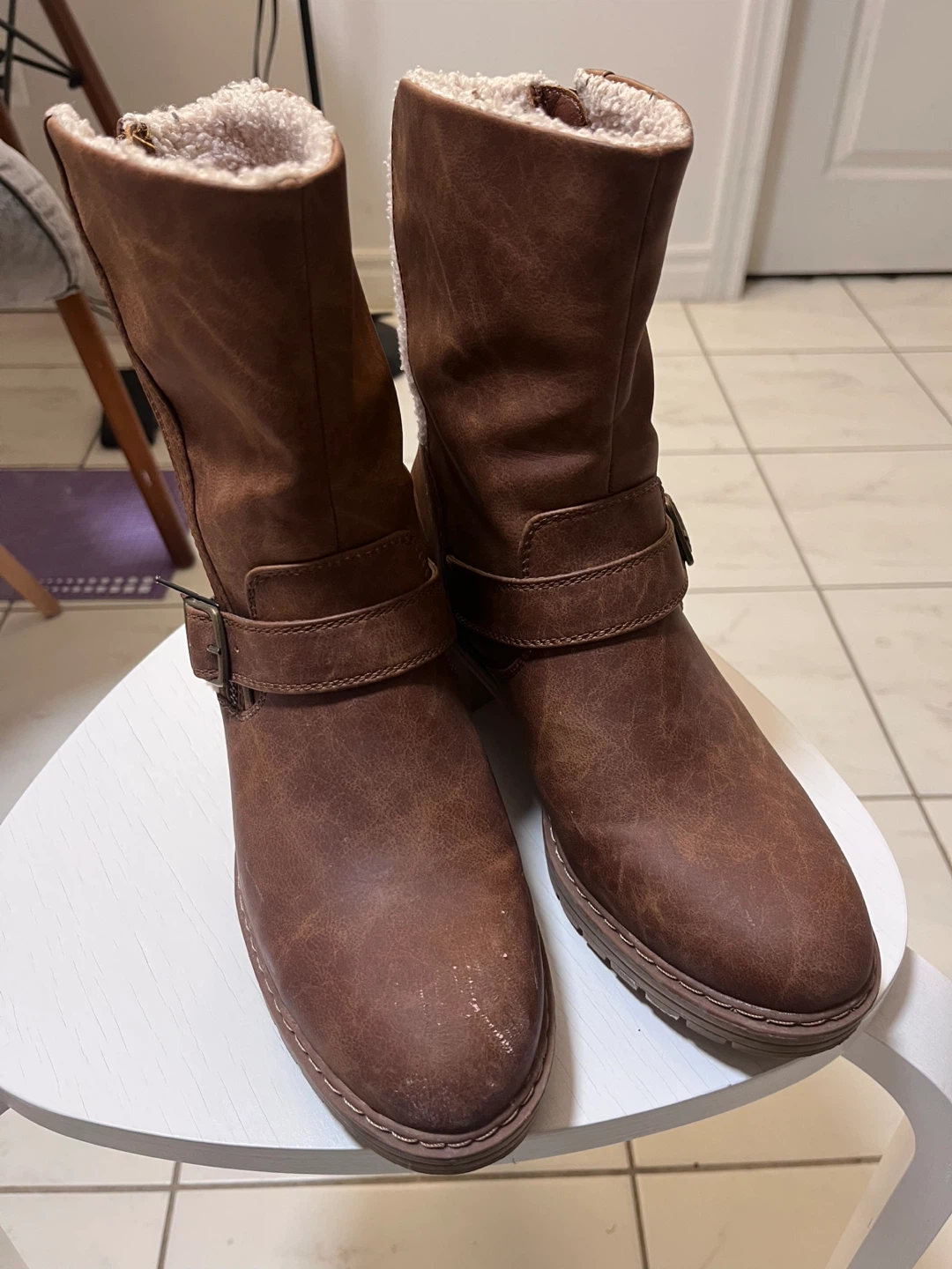Denver Hayes Brown Faux Leather Lined Boots
