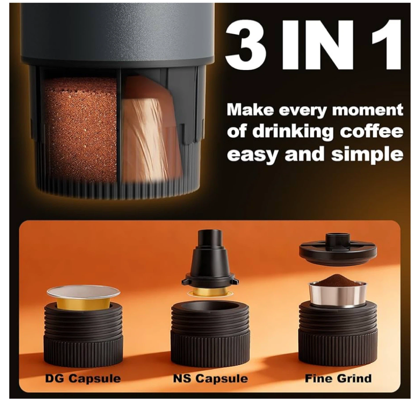 3-in-1 Self-Heating Portable Coffee Brewer with Travel Case - photo 3