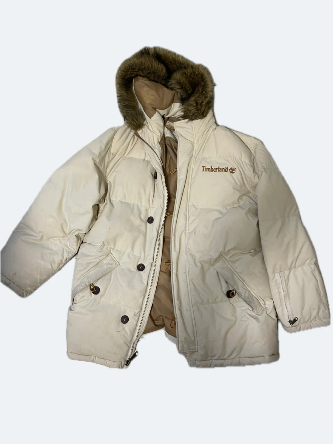 Timberland Puffer Jacket with Fur Hood