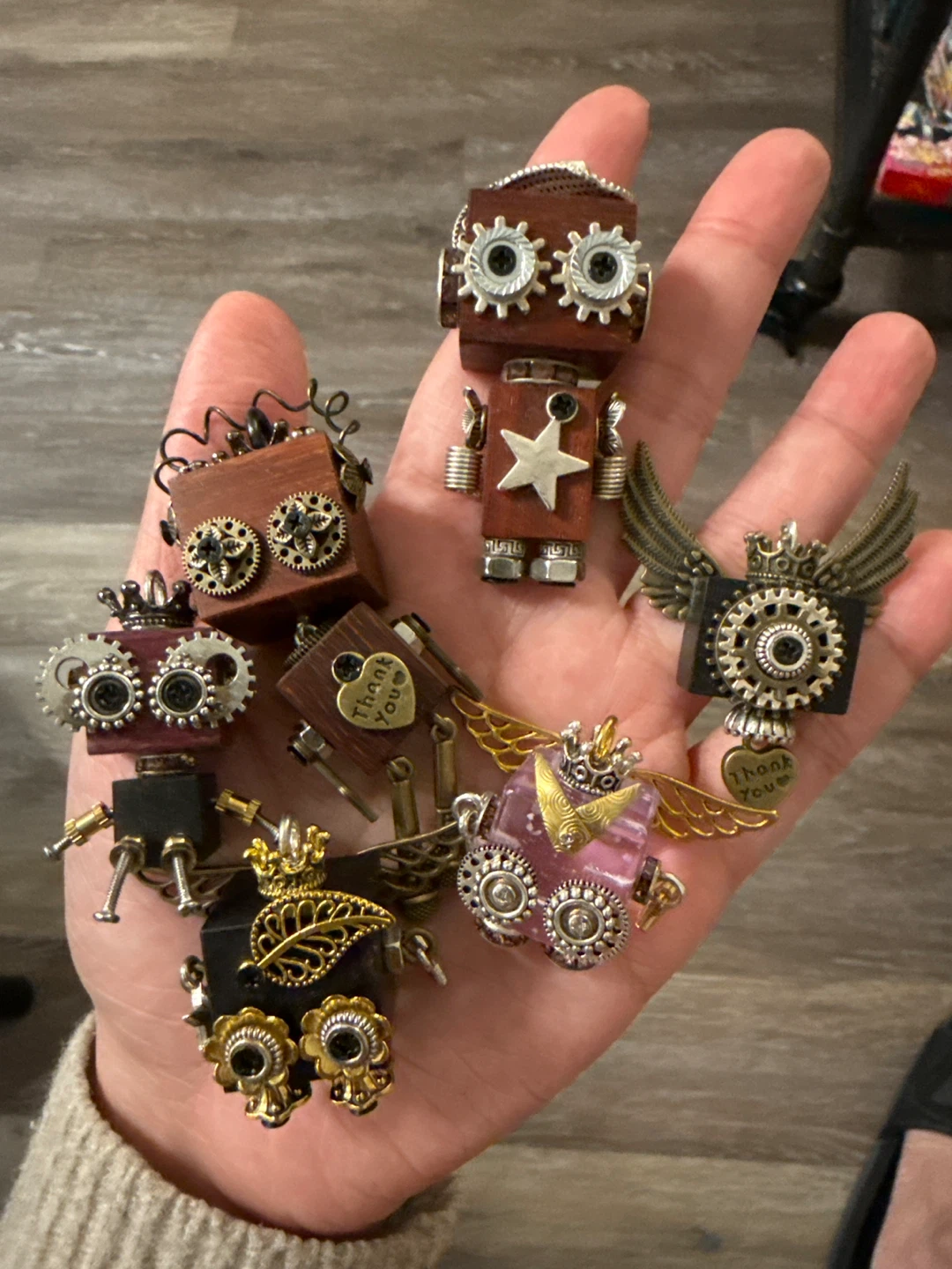 Bag of Steampunk Robot Charms Craft
