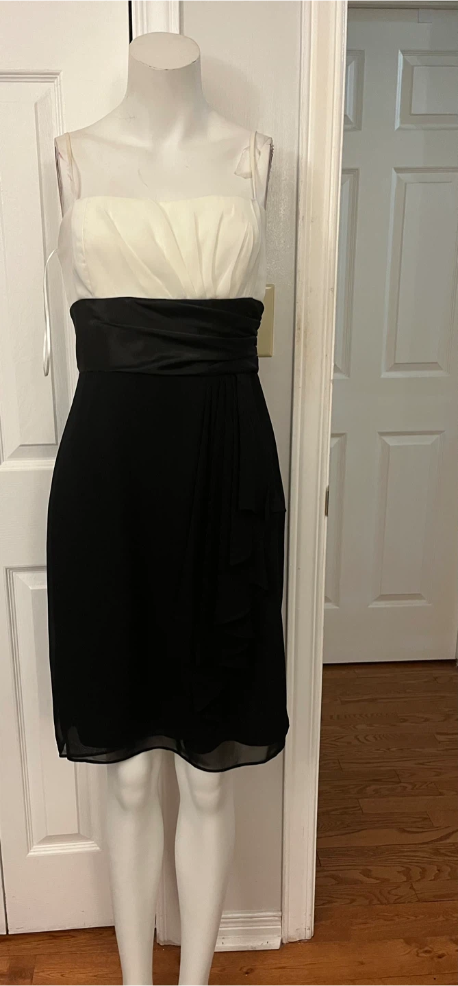 Sandra Darren Black and White Strapless Dress Size 8 - photo 4