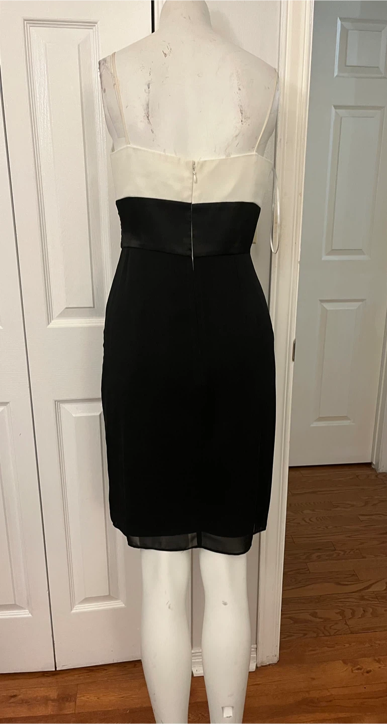 Sandra Darren Black and White Strapless Dress Size 8 - photo 5