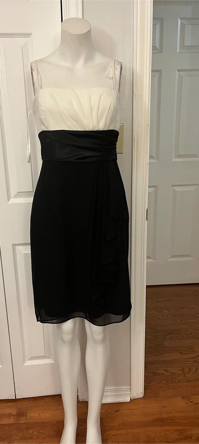 Sandra Darren Black and White Strapless Dress Size 8 - photo 3