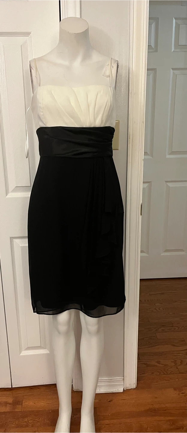 Sandra Darren Black and White Strapless Dress Size 8 - photo 2