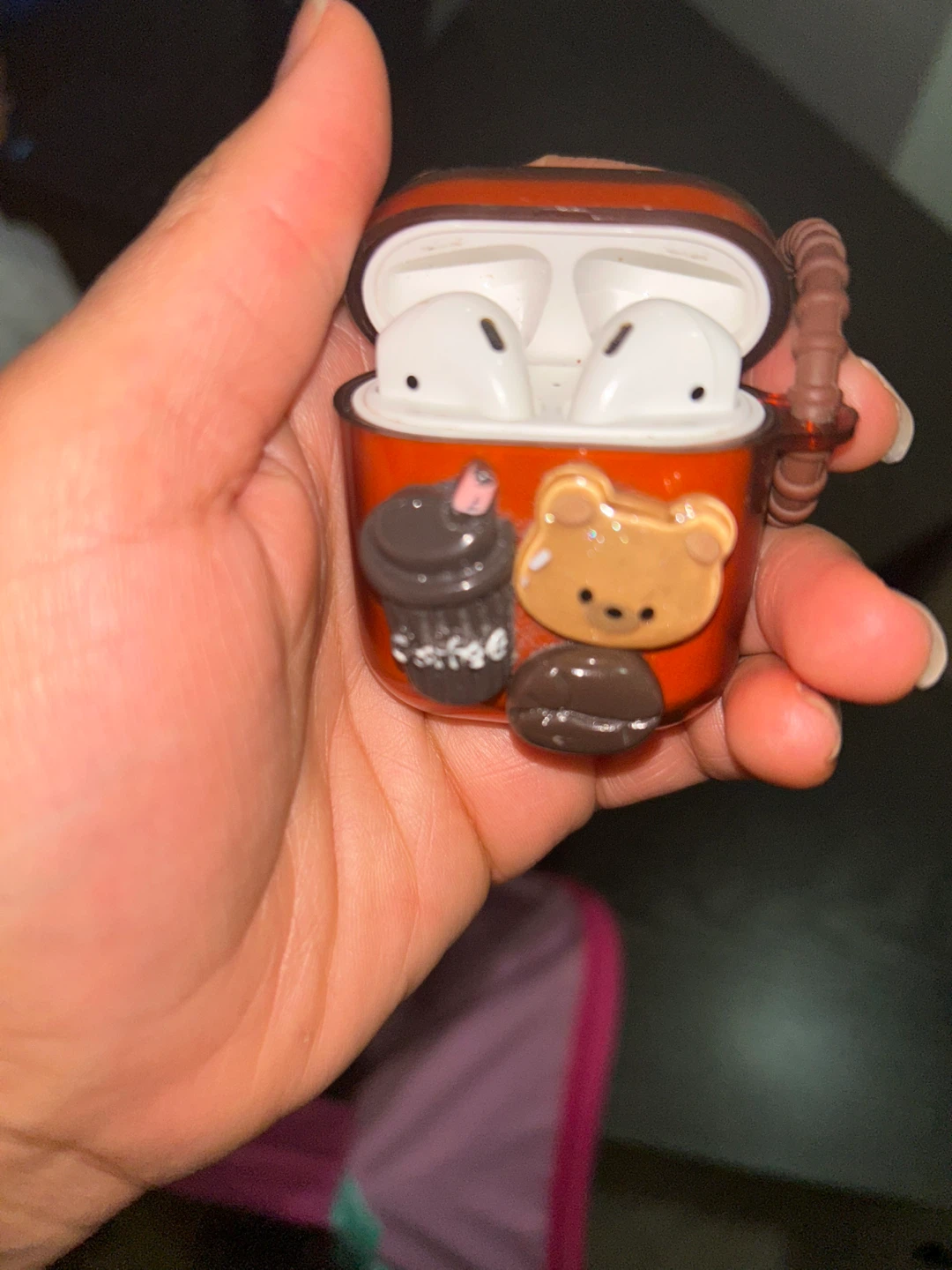 Apple AirPods Pro with Cute Bear and Coffee Design