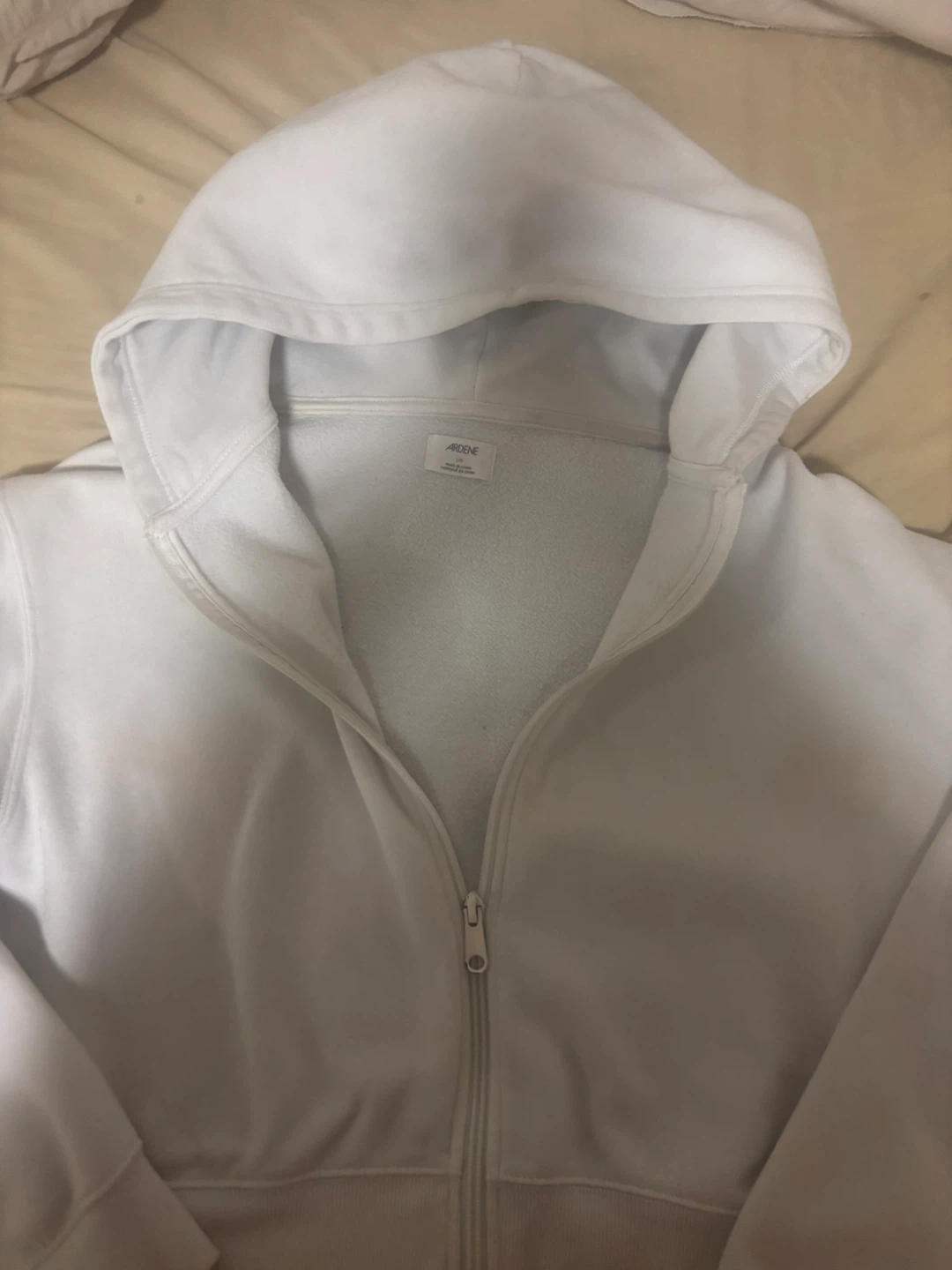 Ardene White Zip-Up Hoodie - L - photo 2