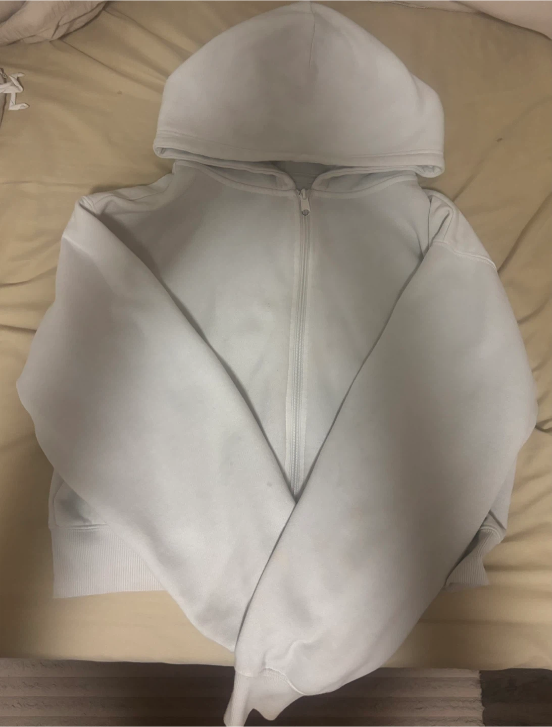 Ardene White Zip-Up Hoodie - L