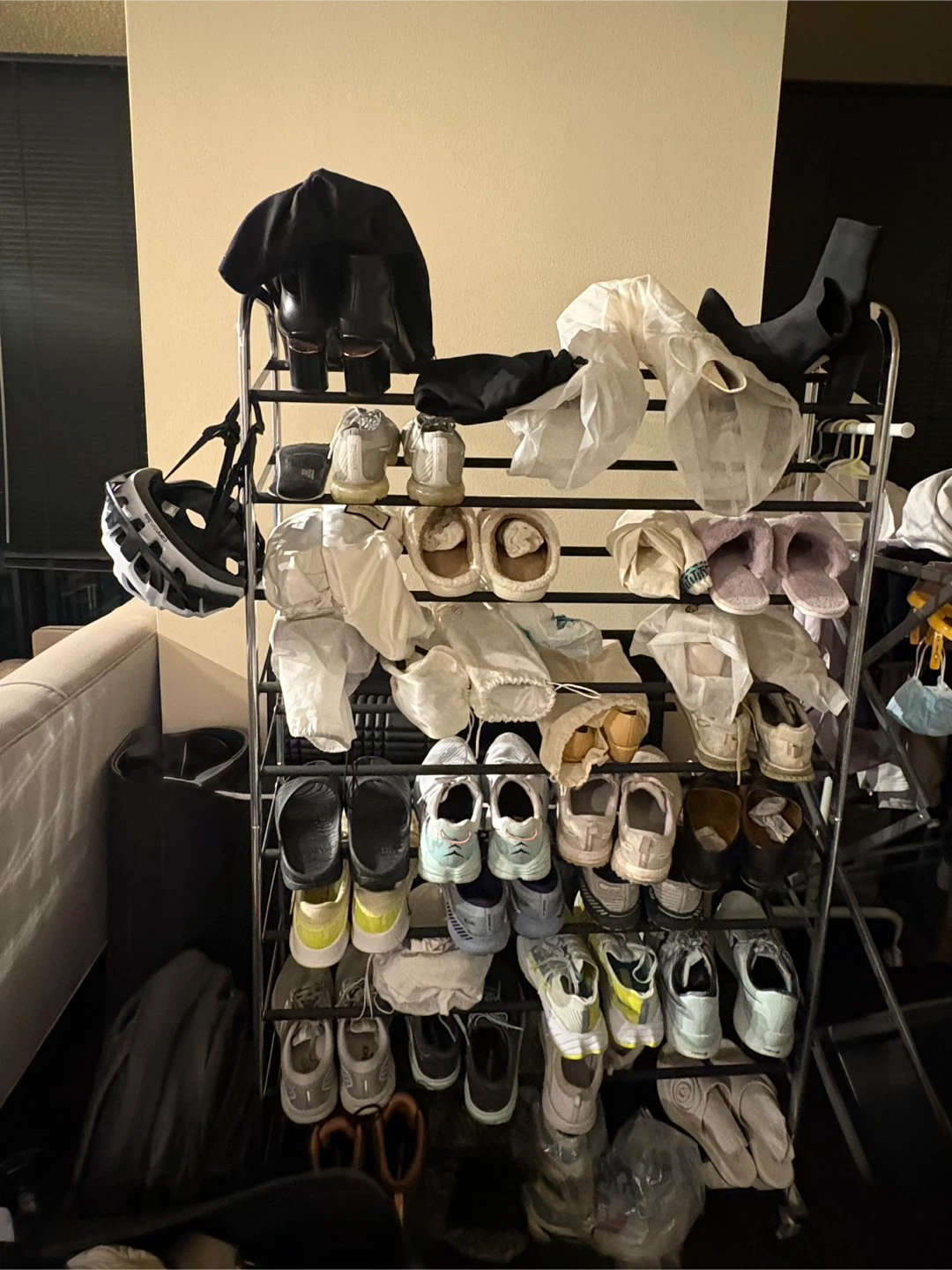 50-Pair Shoe Rack with Wheels