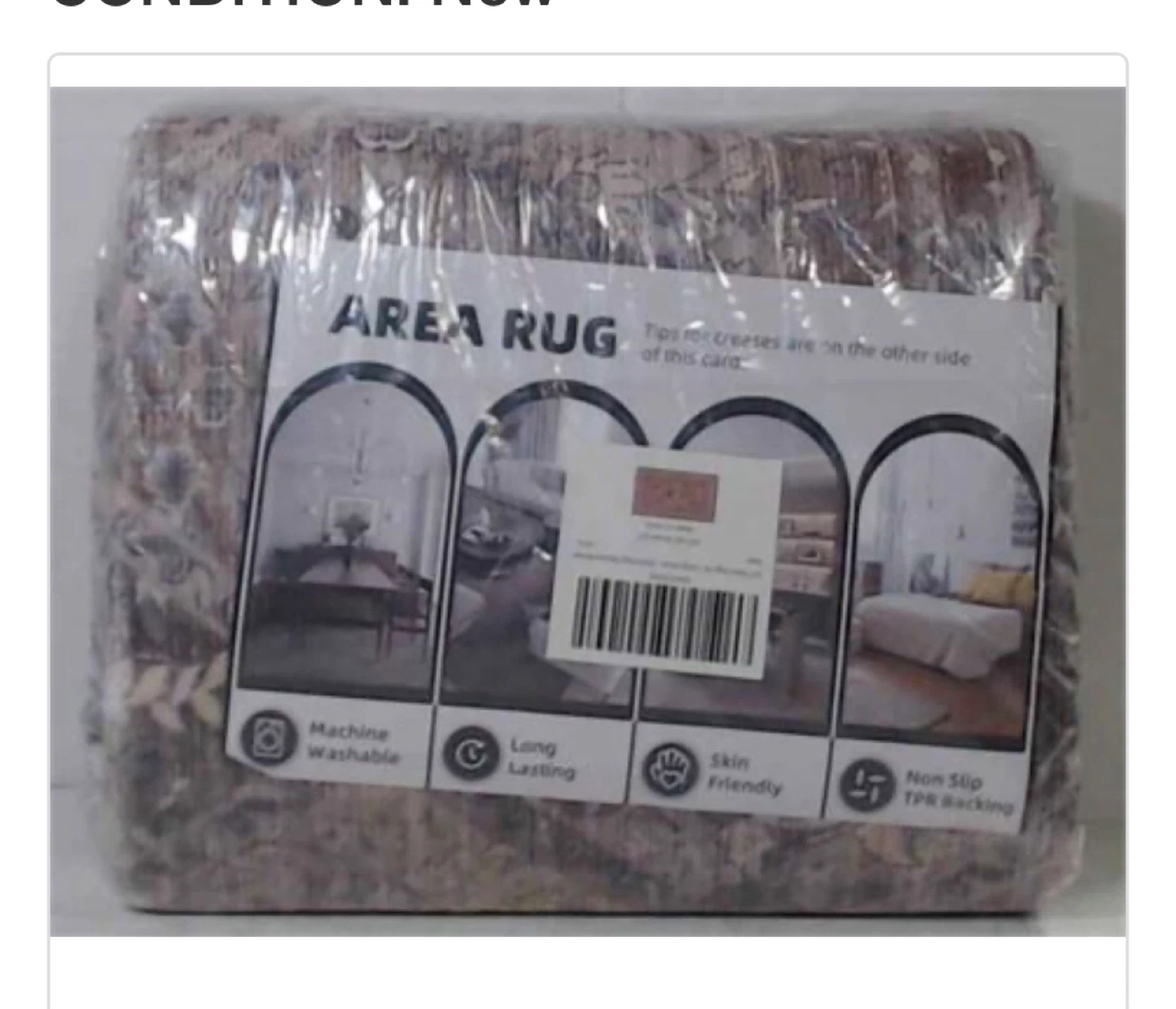 5x7 ft floral neutral brown Area Rug
