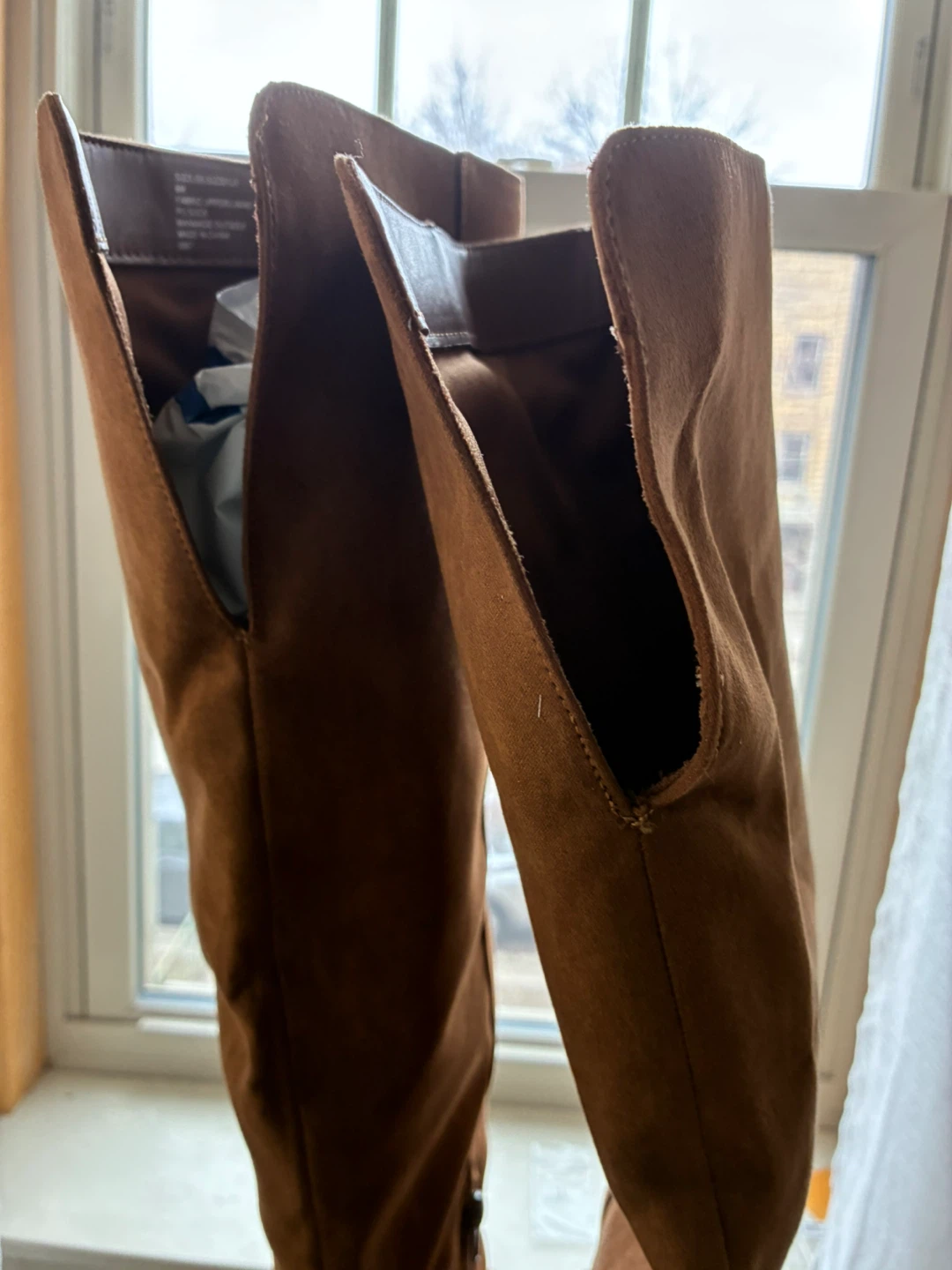 Brown Suede Pointed Toe Knee-High Boots - photo 5