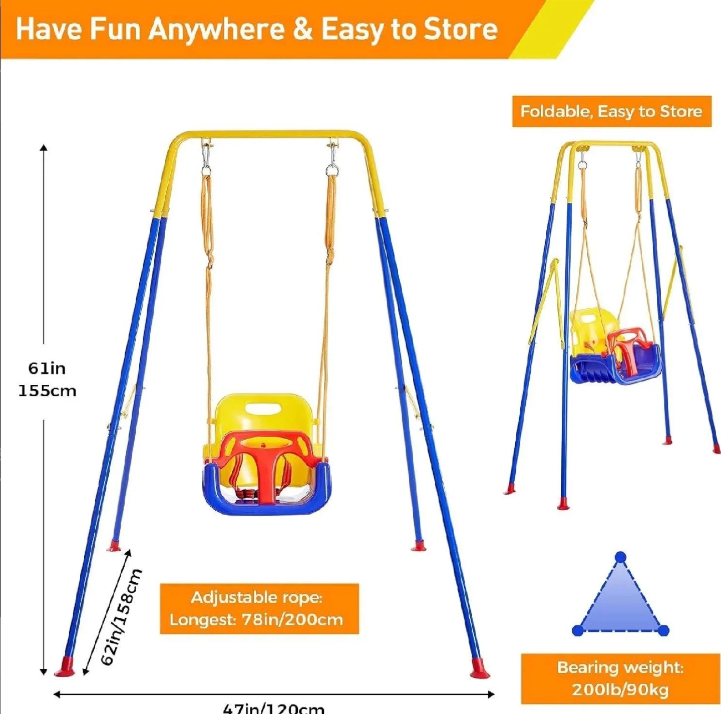 New in Box 3-in-1 Swing Set for Kids - photo 2