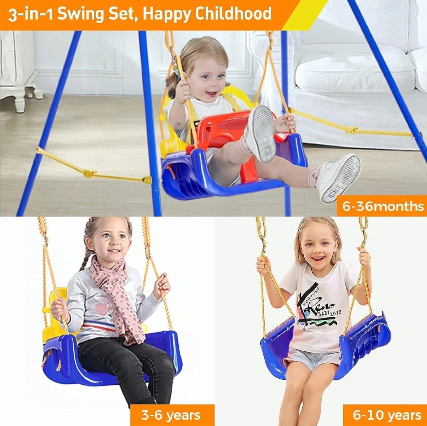 New in Box 3-in-1 Swing Set for Kids - photo 4