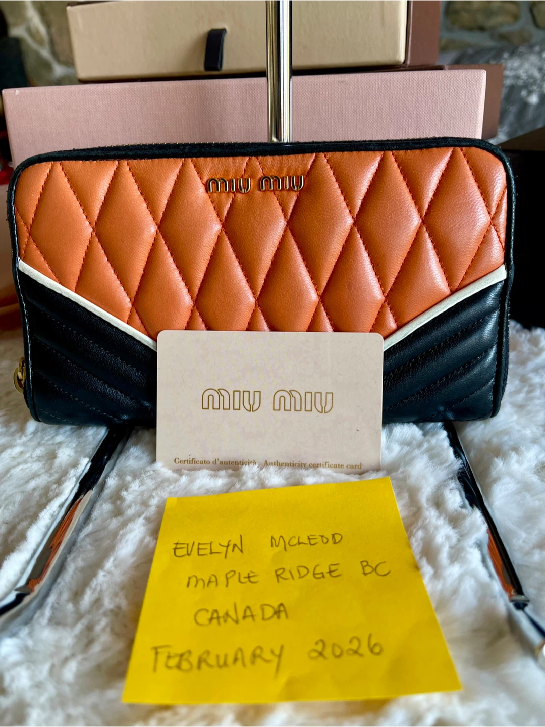 Miu Miu Quilted Leather Zip Around Wallet