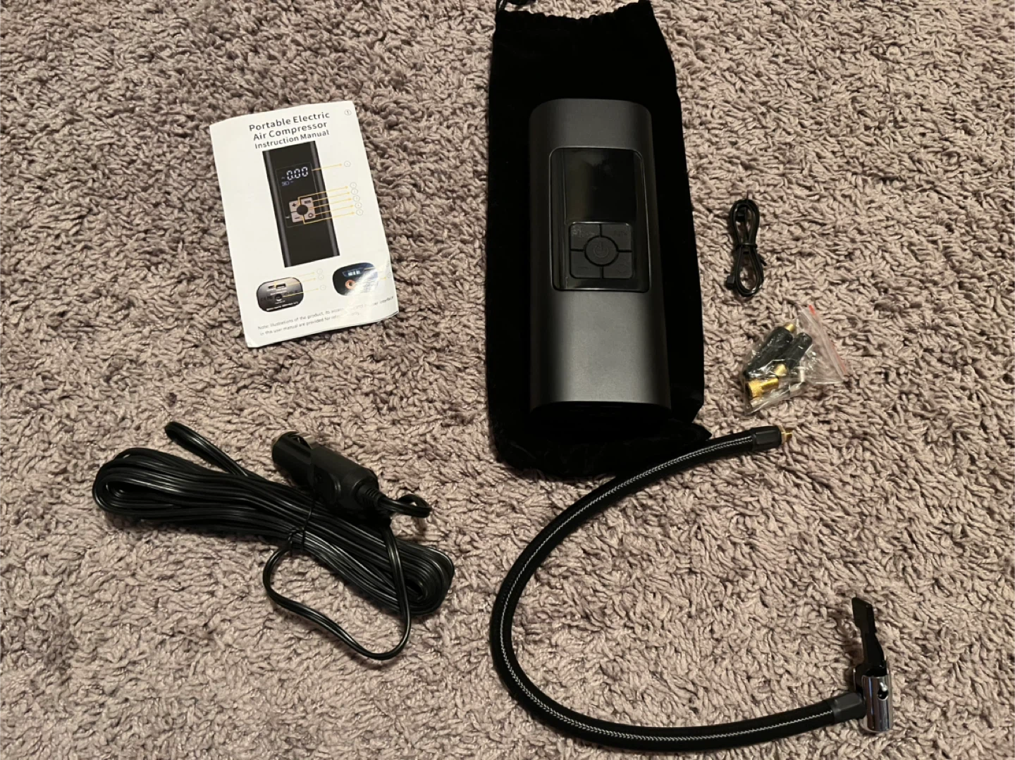Tire inflator portable air compressor