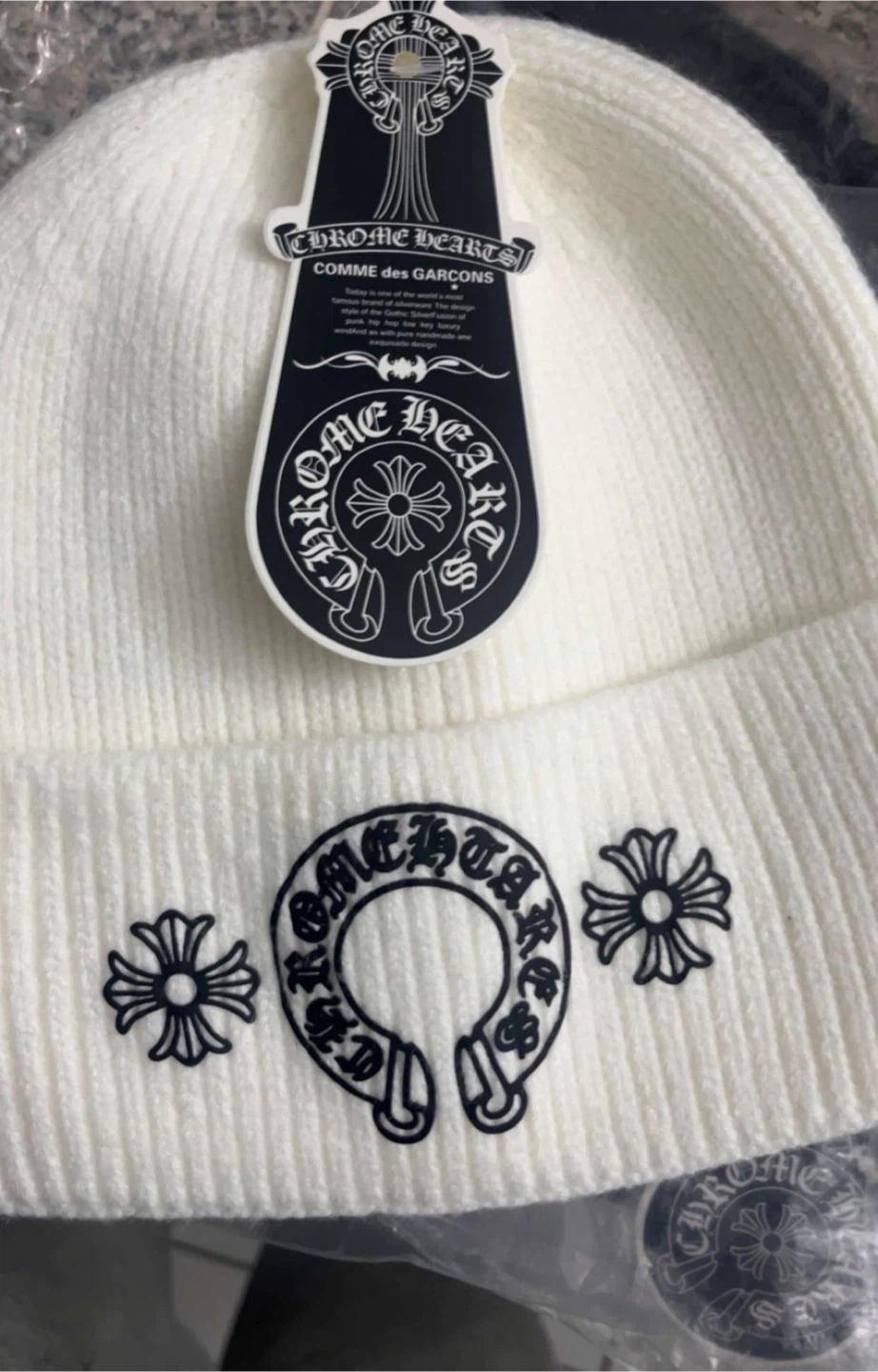 Chrome Hearts Beanies (Black and White) - photo 2