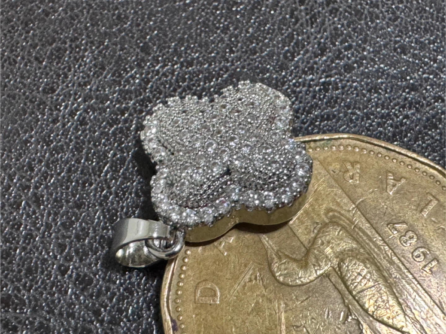 Clover Charm Pendant with Stones
