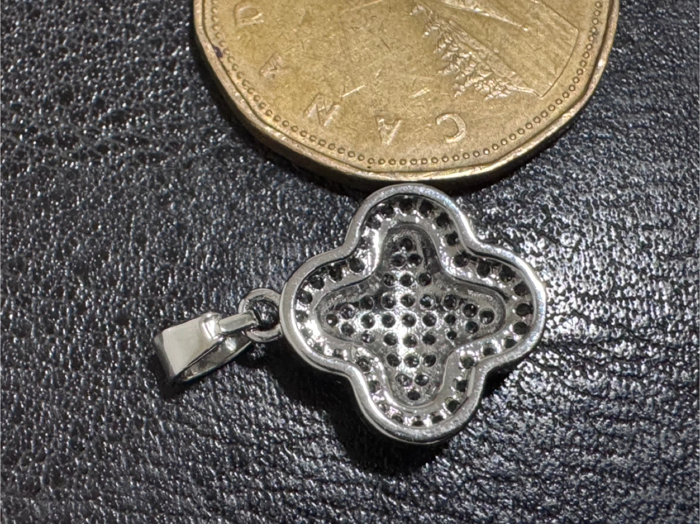 Clover Charm Pendant with Stones - photo 3
