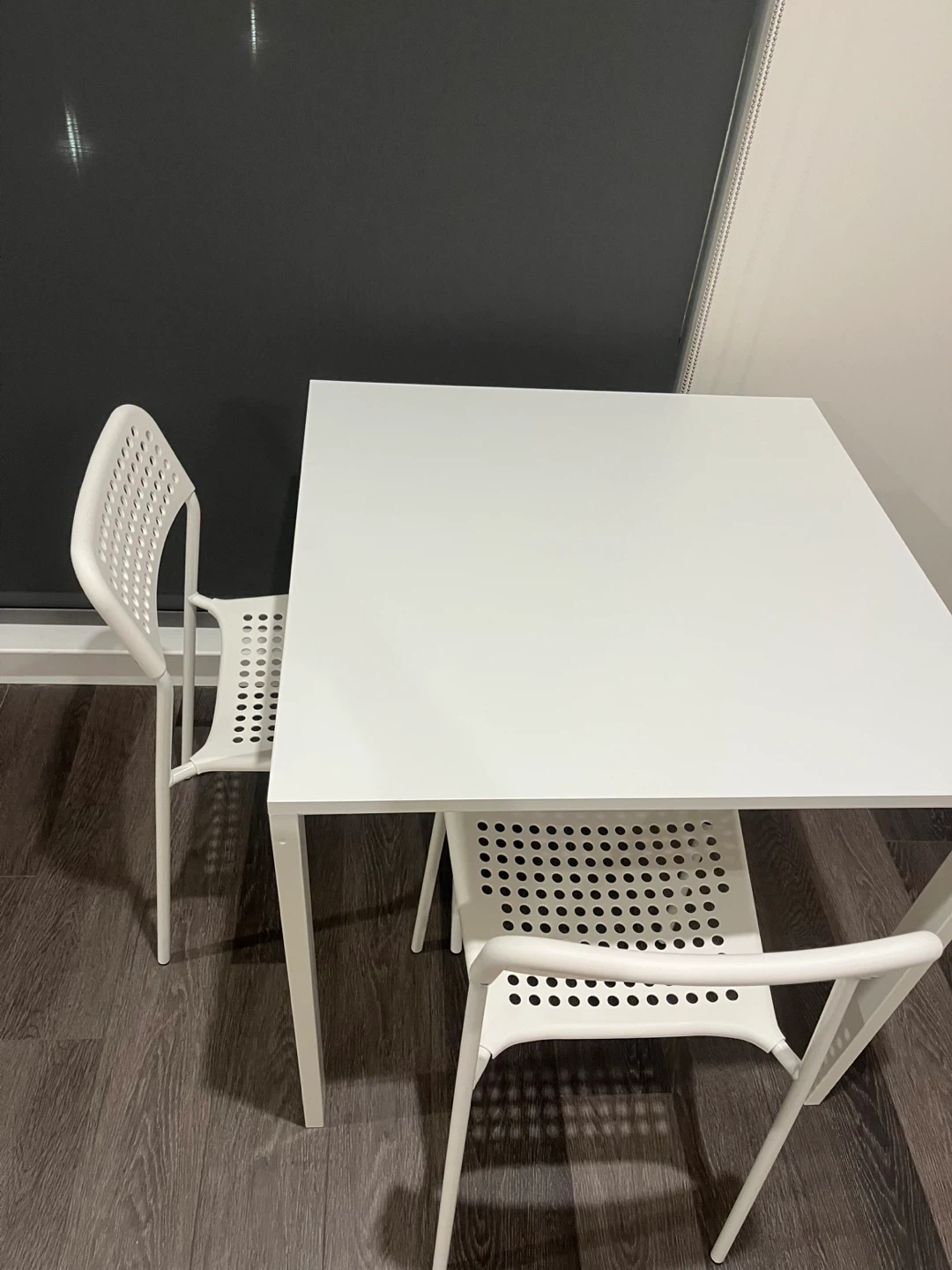 IKEA White Dining Table and Chairs Set - photo 2