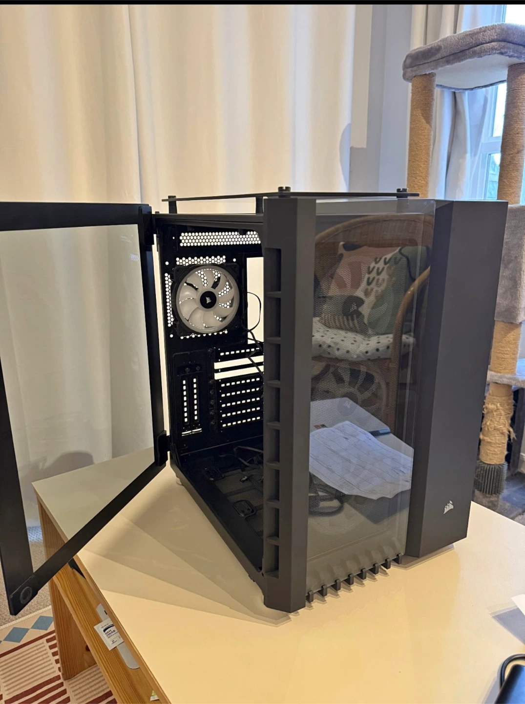 Computer Case with RGB Fans and Water Cooling