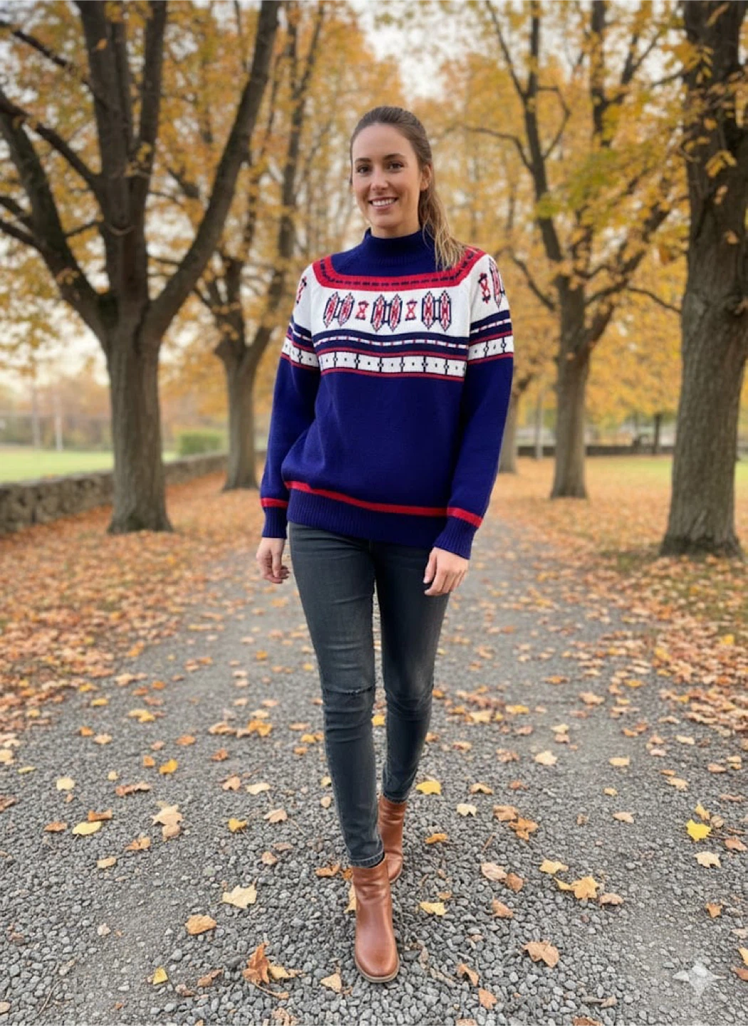 Blue Nordic Fair Isle Sweater - photo 3