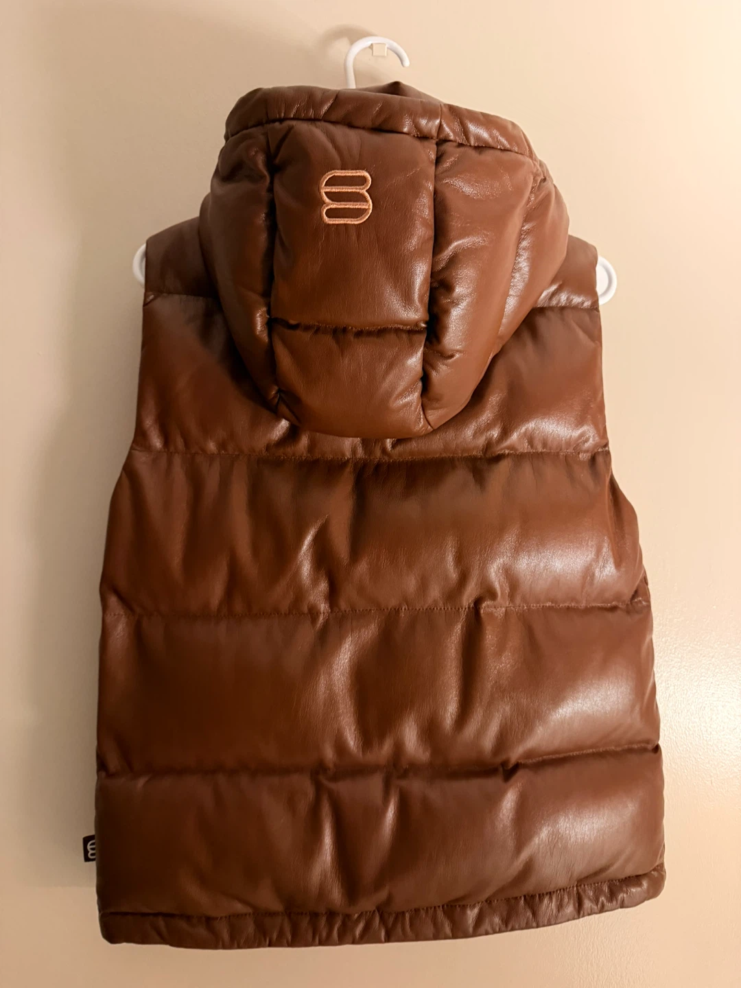 TNA Super Puffer Vest - Brown Vegan Leather - photo 4