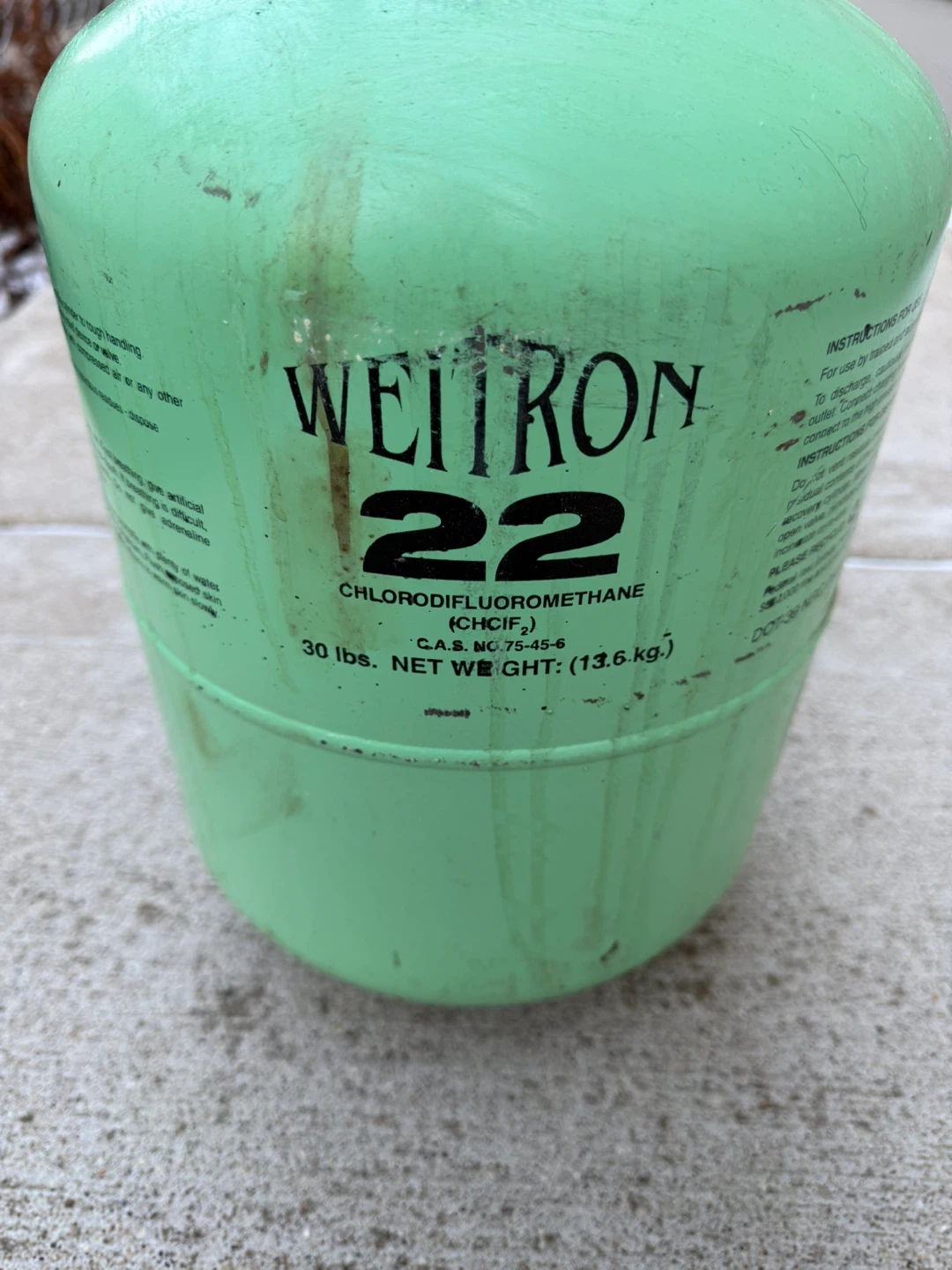 Weitron R-22 Refrigerant Tank - 30 lbs