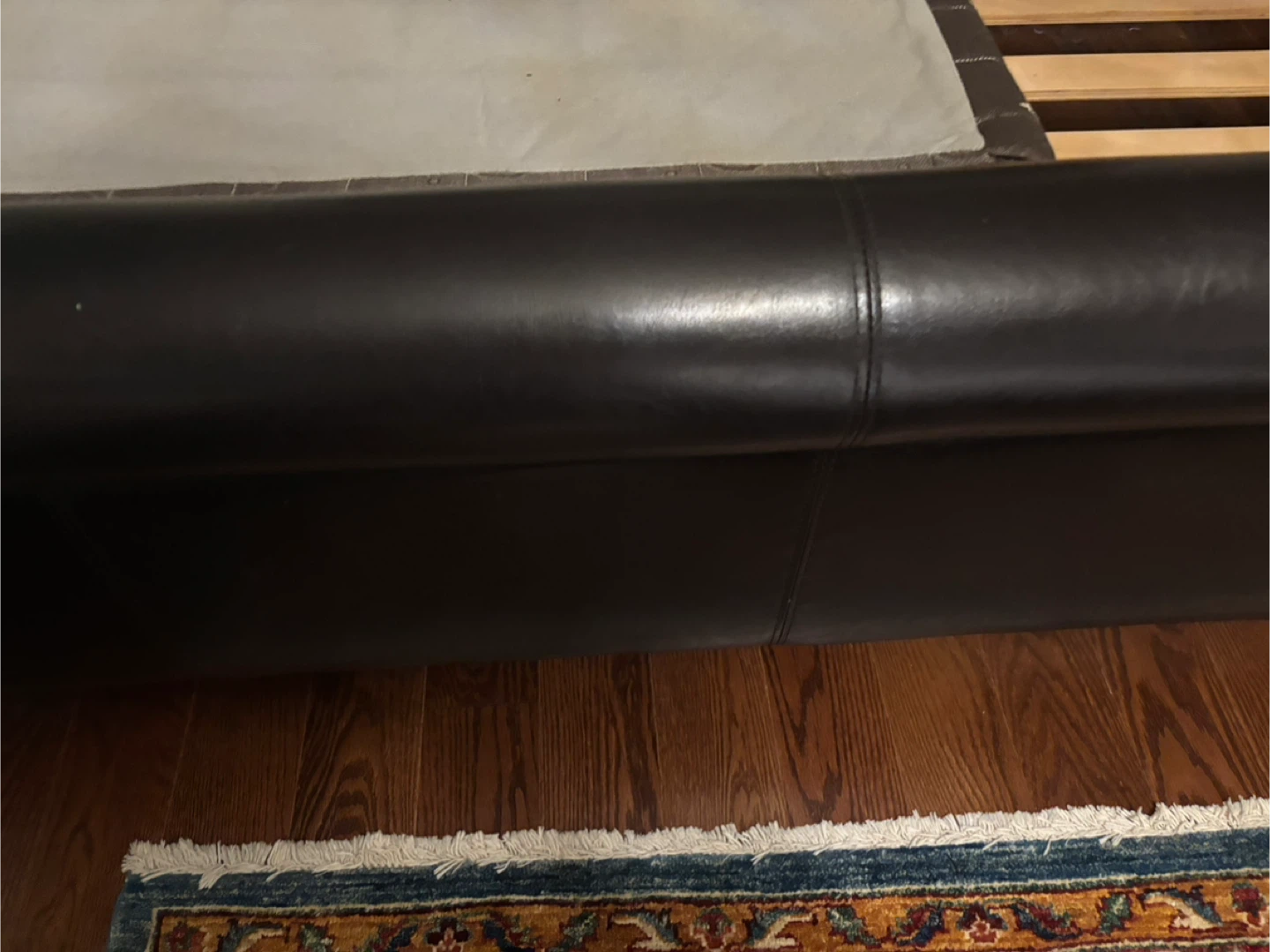 Dark brown Faux Leather king Size Bed Frame - photo 5
