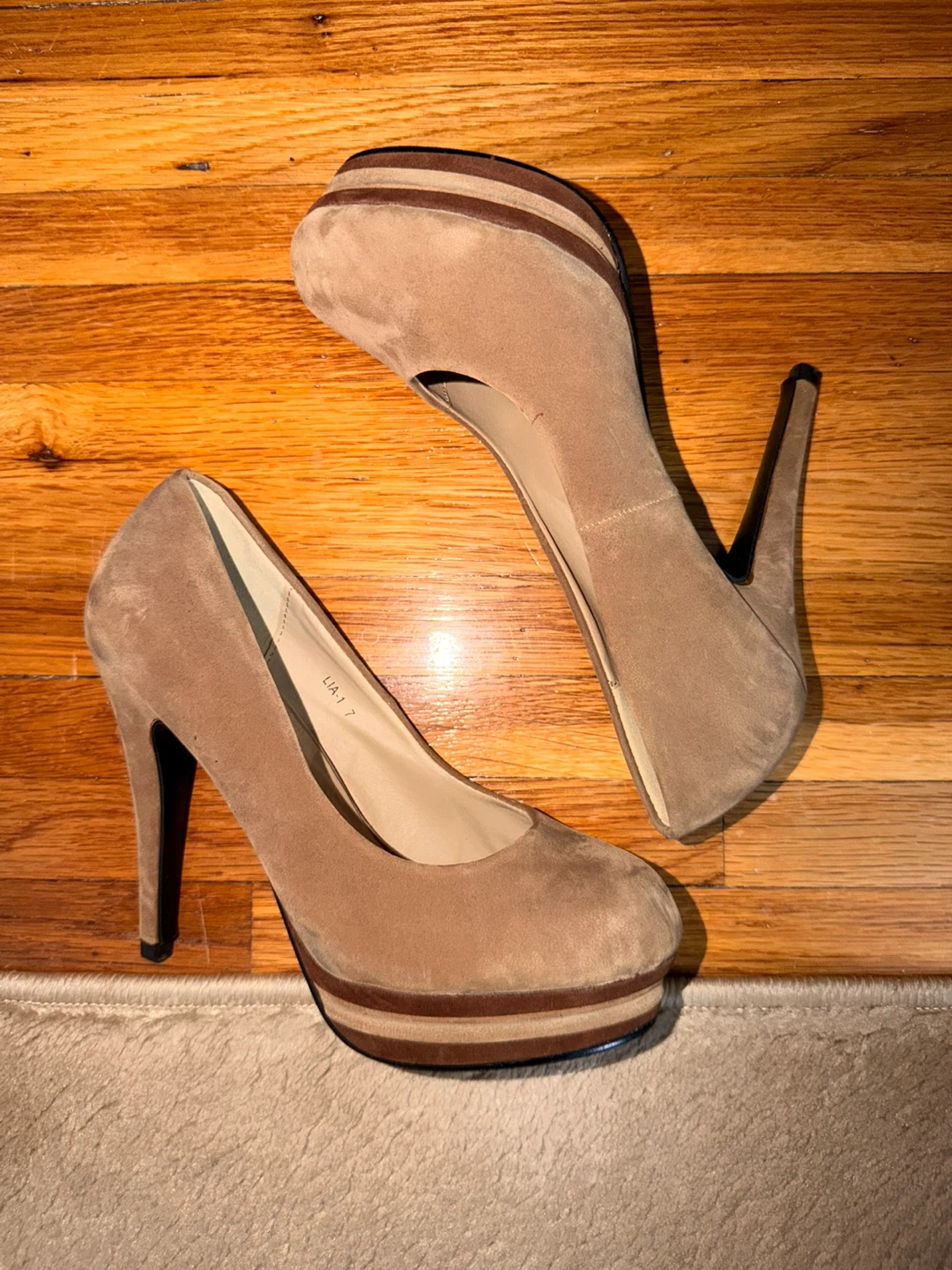 Brown Suede Platform Heels