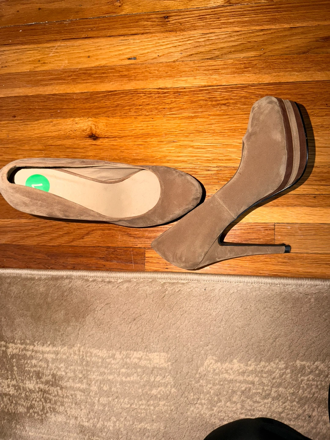 Brown Suede Platform Heels - photo 3