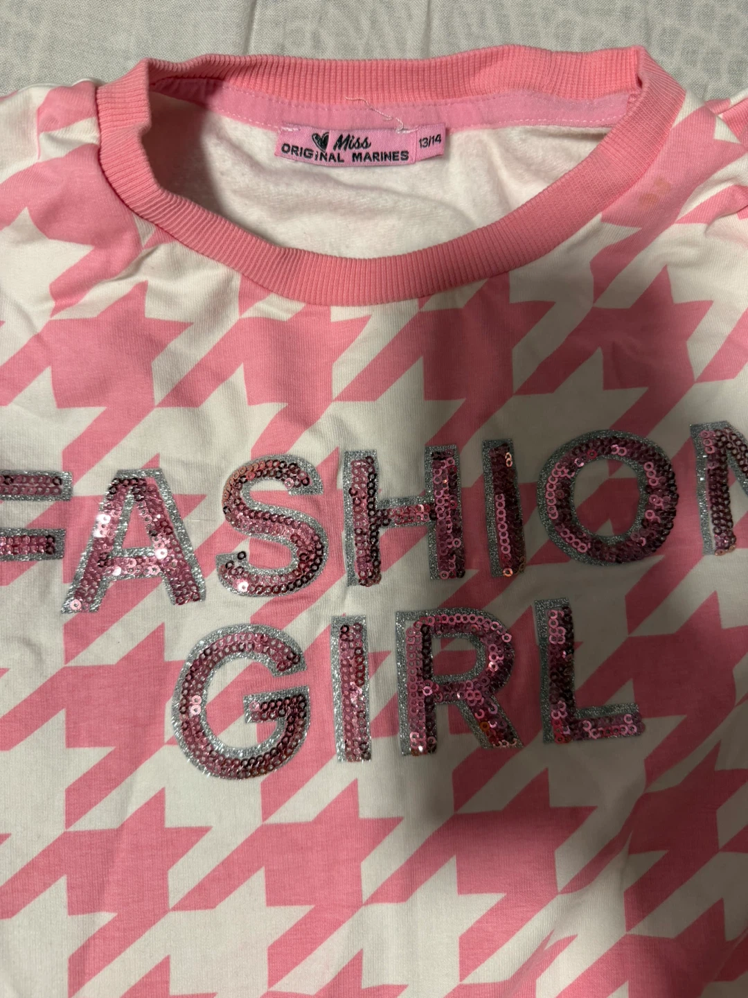 Miss Original Marines Pink Houndstooth "Fashion Girl" T-Shirt