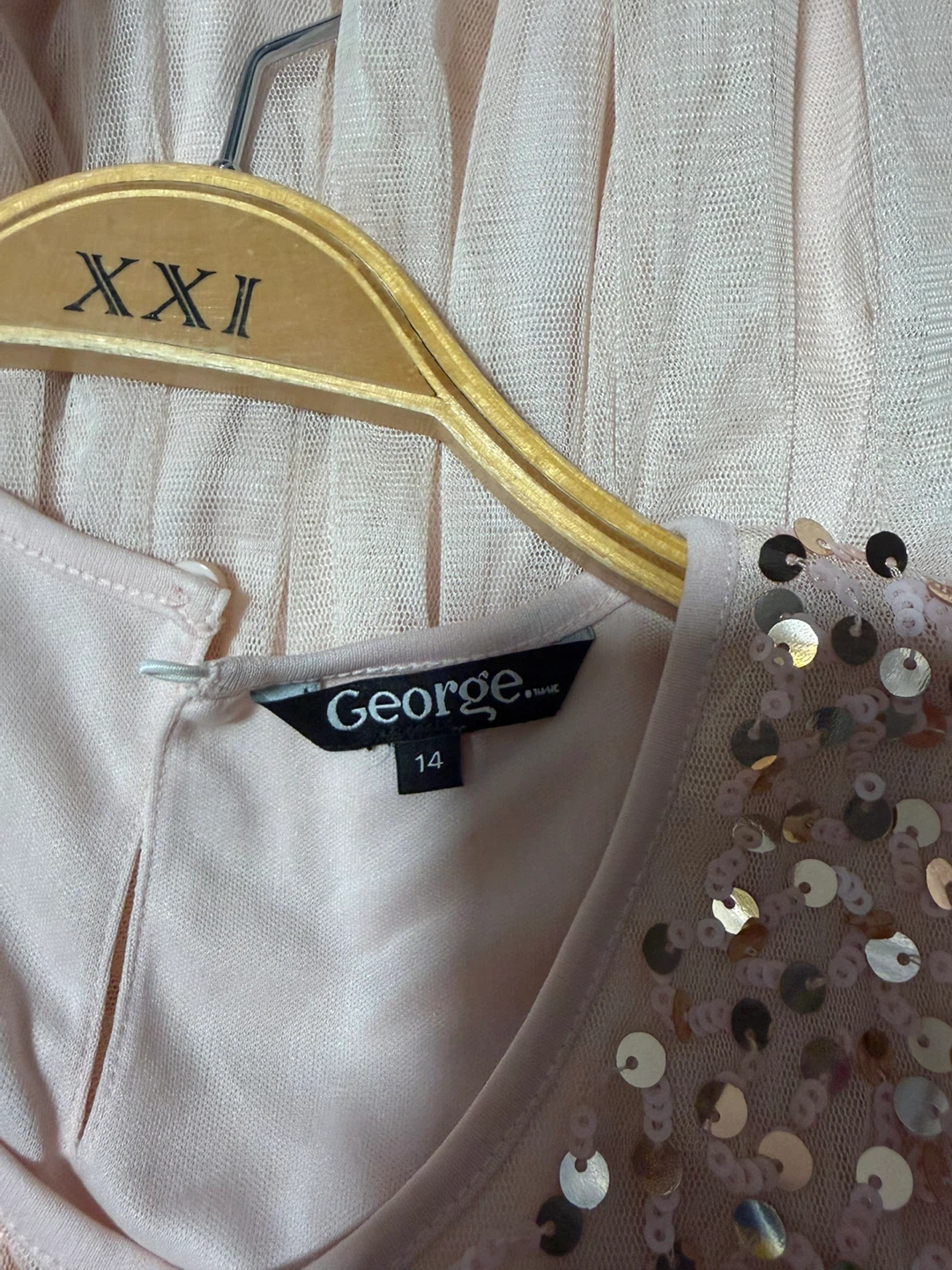 George Pink Sequin Tulle Dress - Size 14 - photo 4