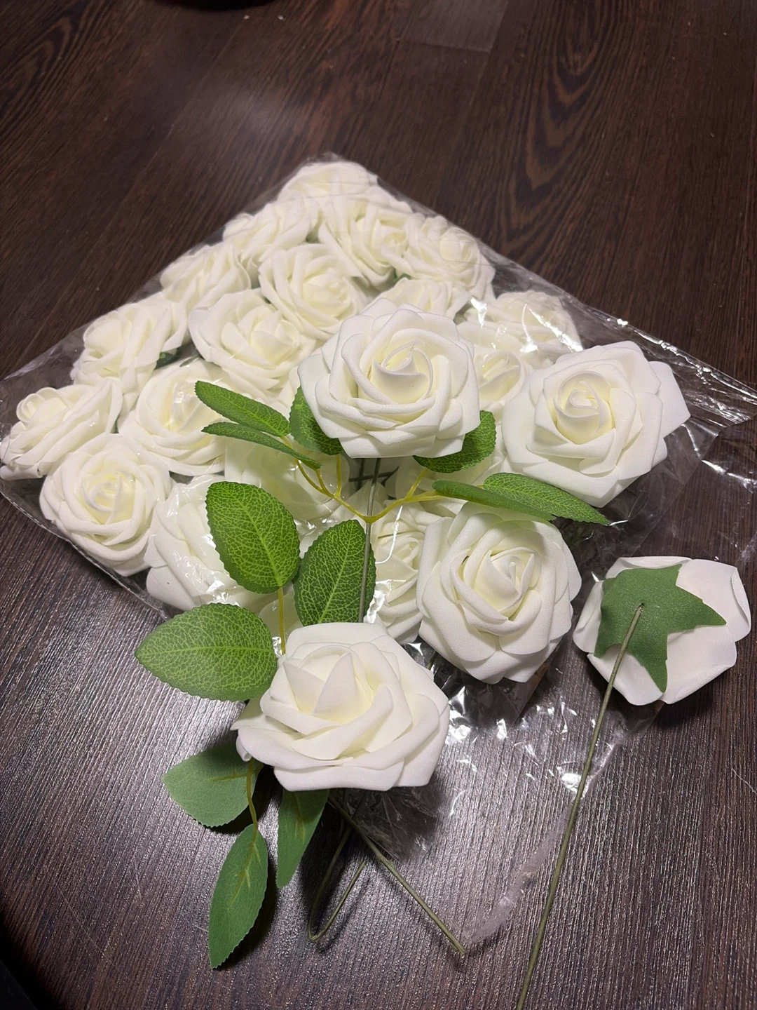 White Artificial Roses (Pack of 25)