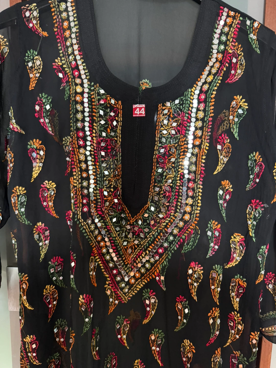 Black Kurti with Mirror Work and Embroidery - photo 2