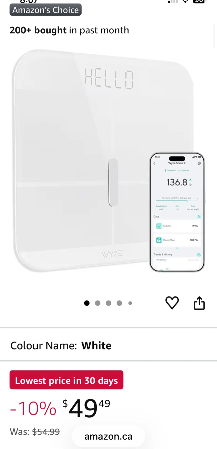 Wyze Scale X Smart Body Composition Scale - White - photo 3