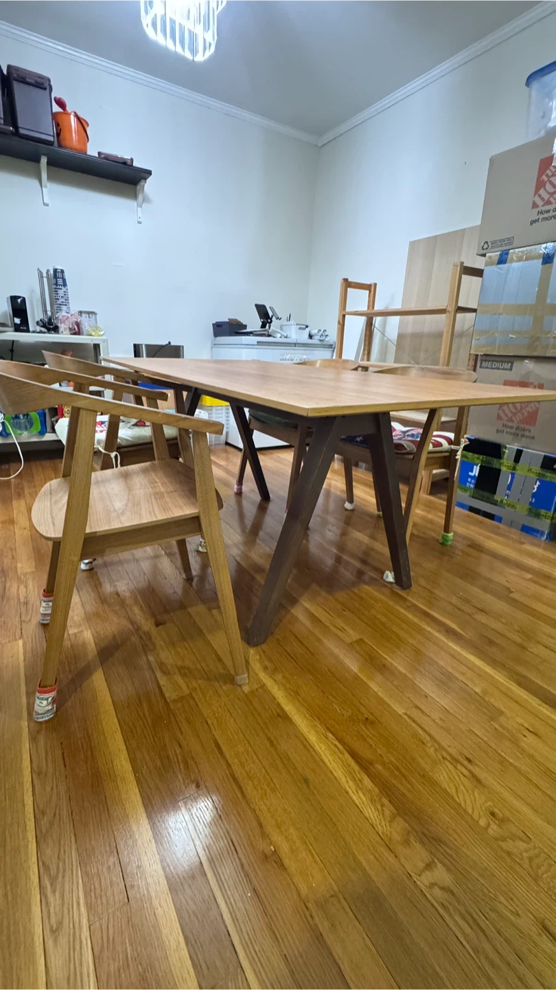 Wooden Dining Table and Chairs Set - photo 2