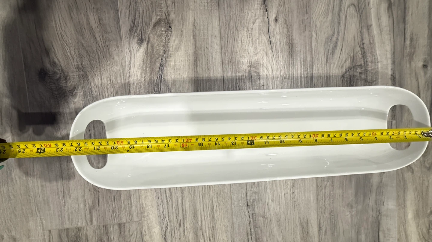 White Porcelain Serving Tray with Handles - photo 3
