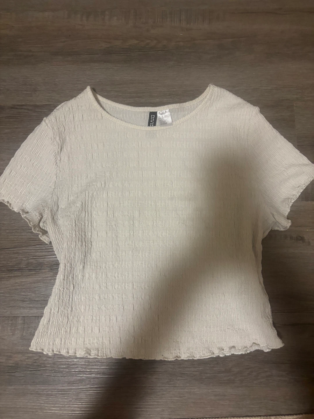 H&M Women's Textured Cropped T-Shirt - M