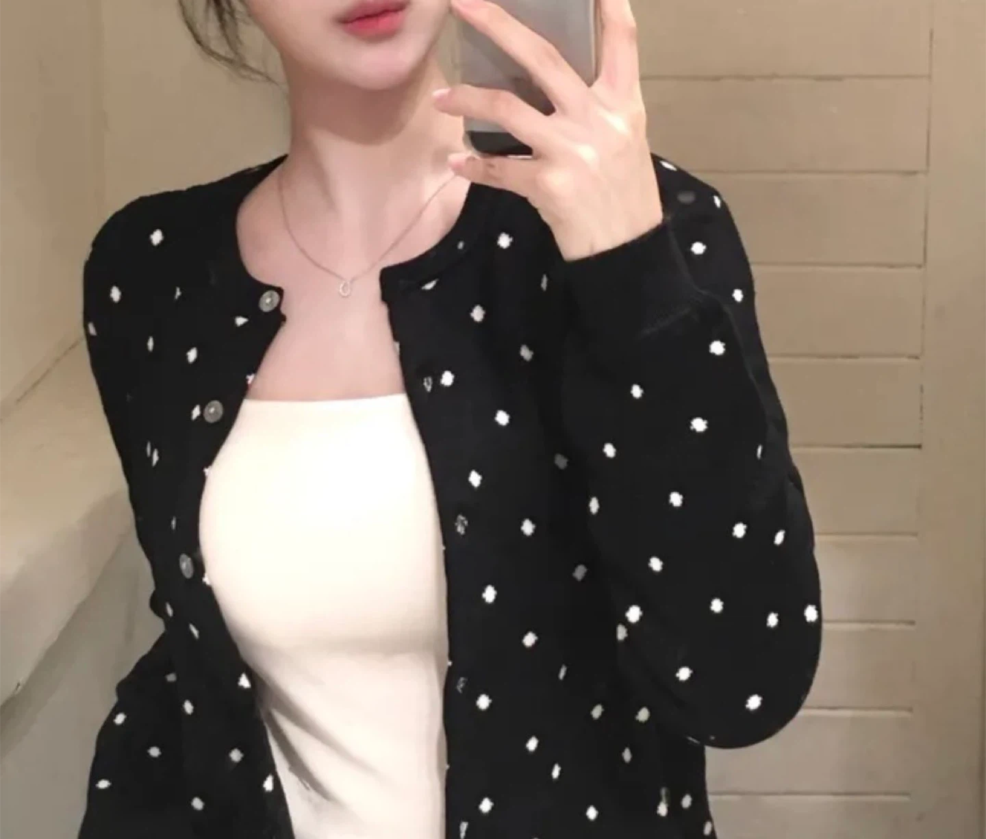 ✨Black & White Polka Dot Cardigan