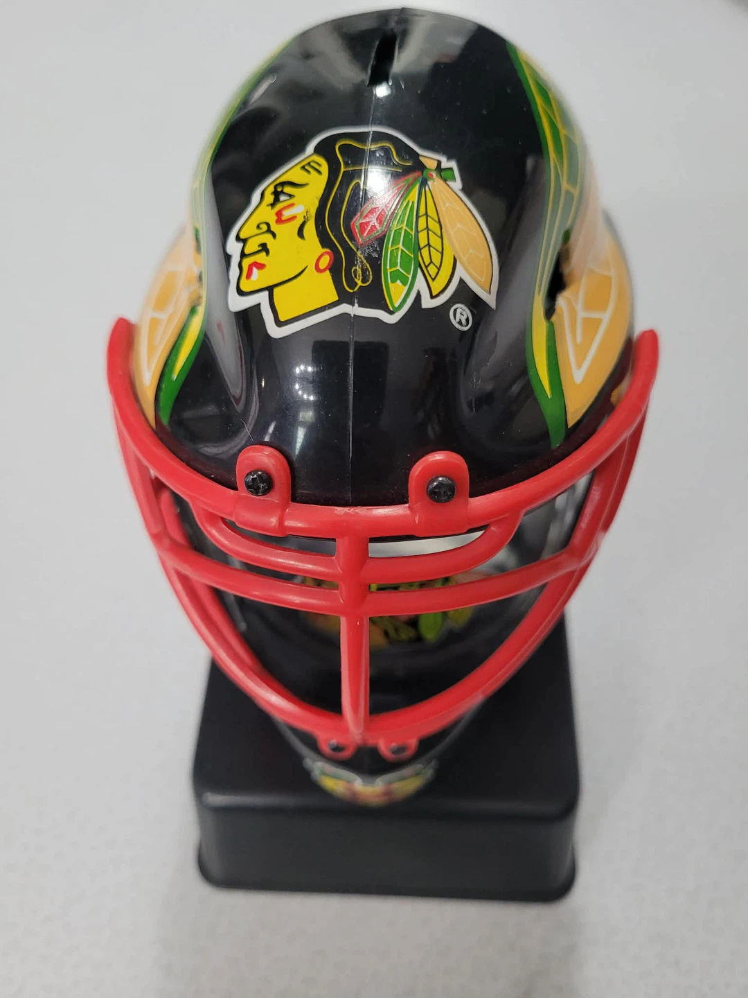 Chicago Blackhawks Hockey Goalie Mask Coin Bank - photo 2