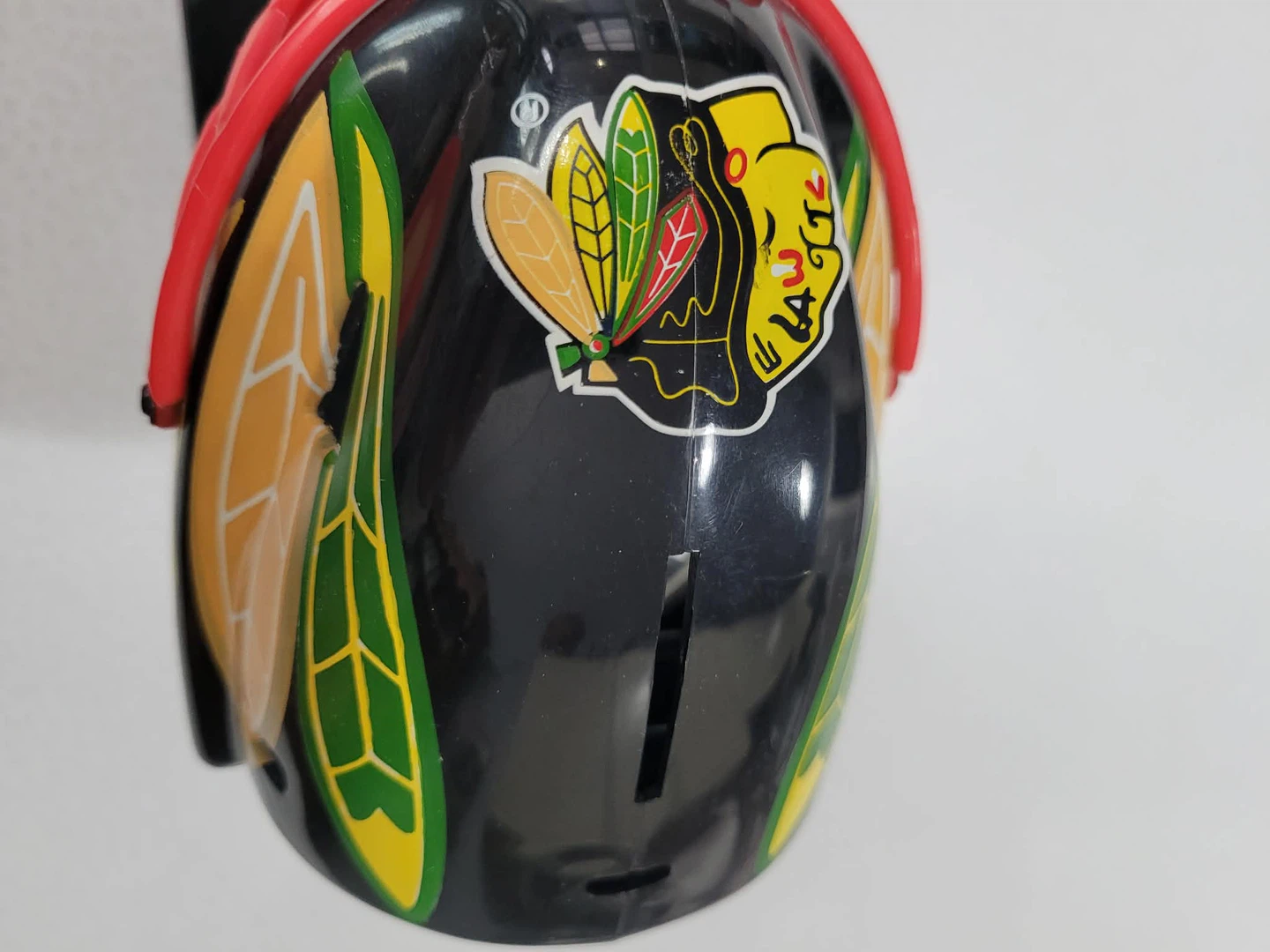 Chicago Blackhawks Hockey Goalie Mask Coin Bank - photo 4