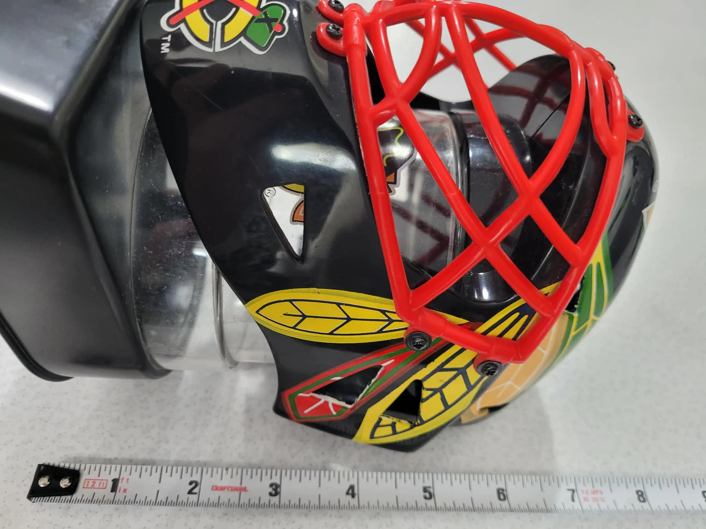 Chicago Blackhawks Hockey Goalie Mask Coin Bank - photo 3