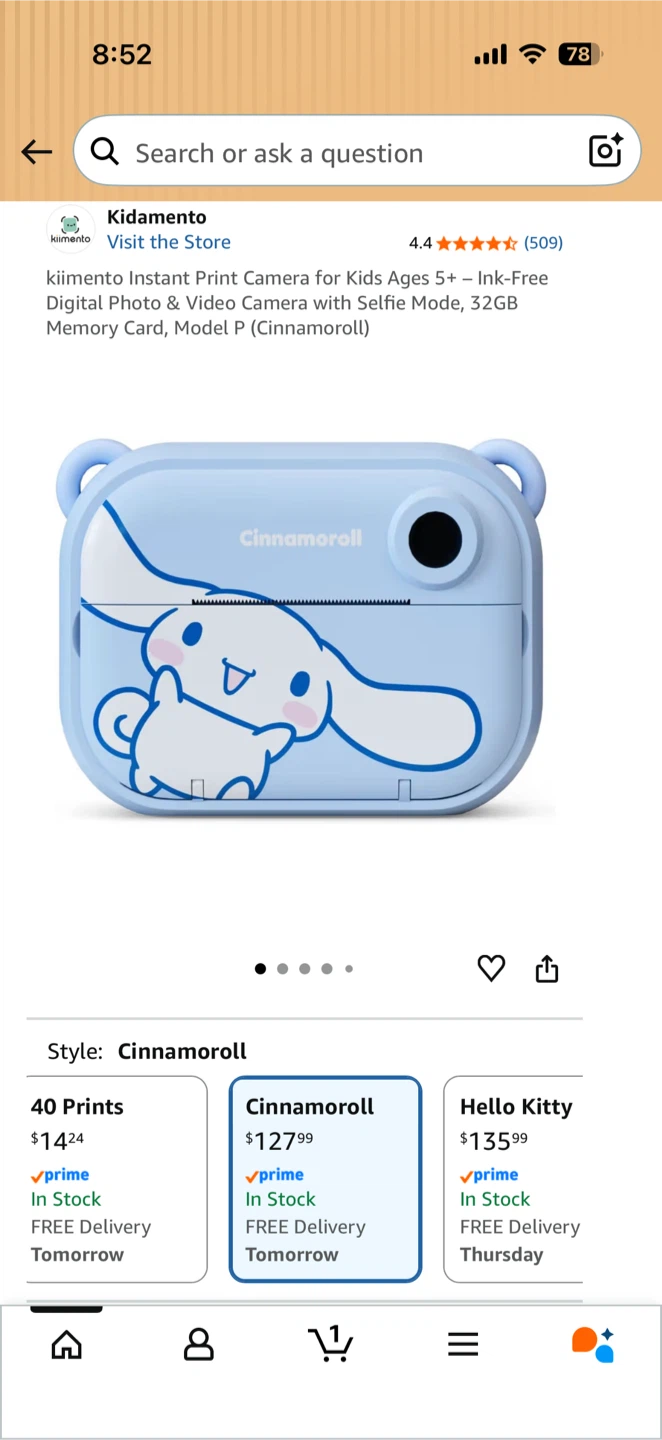 Kidamento Instant Print Digital Camera - Cinnamoroll Model P - photo 3