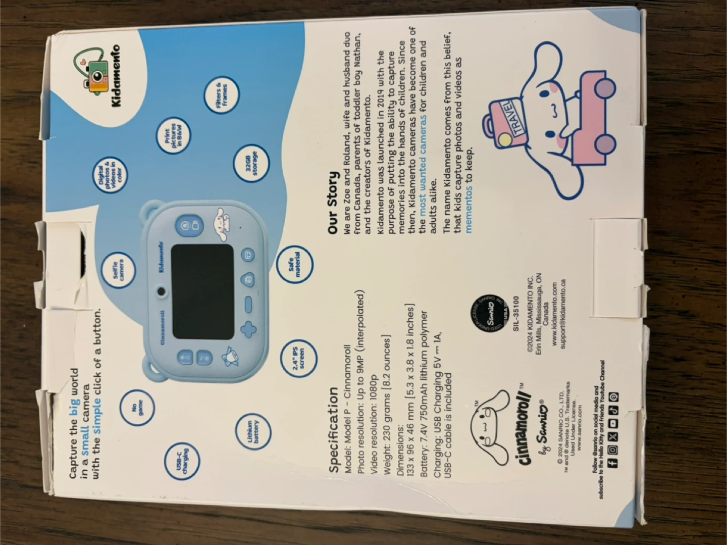 Kidamento Instant Print Digital Camera - Cinnamoroll Model P - photo 2