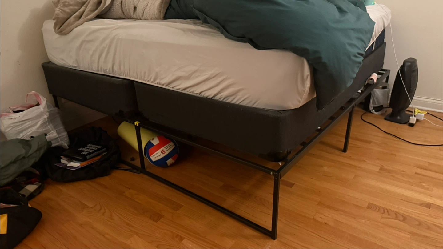 Black Metal Bed Frame + box spring