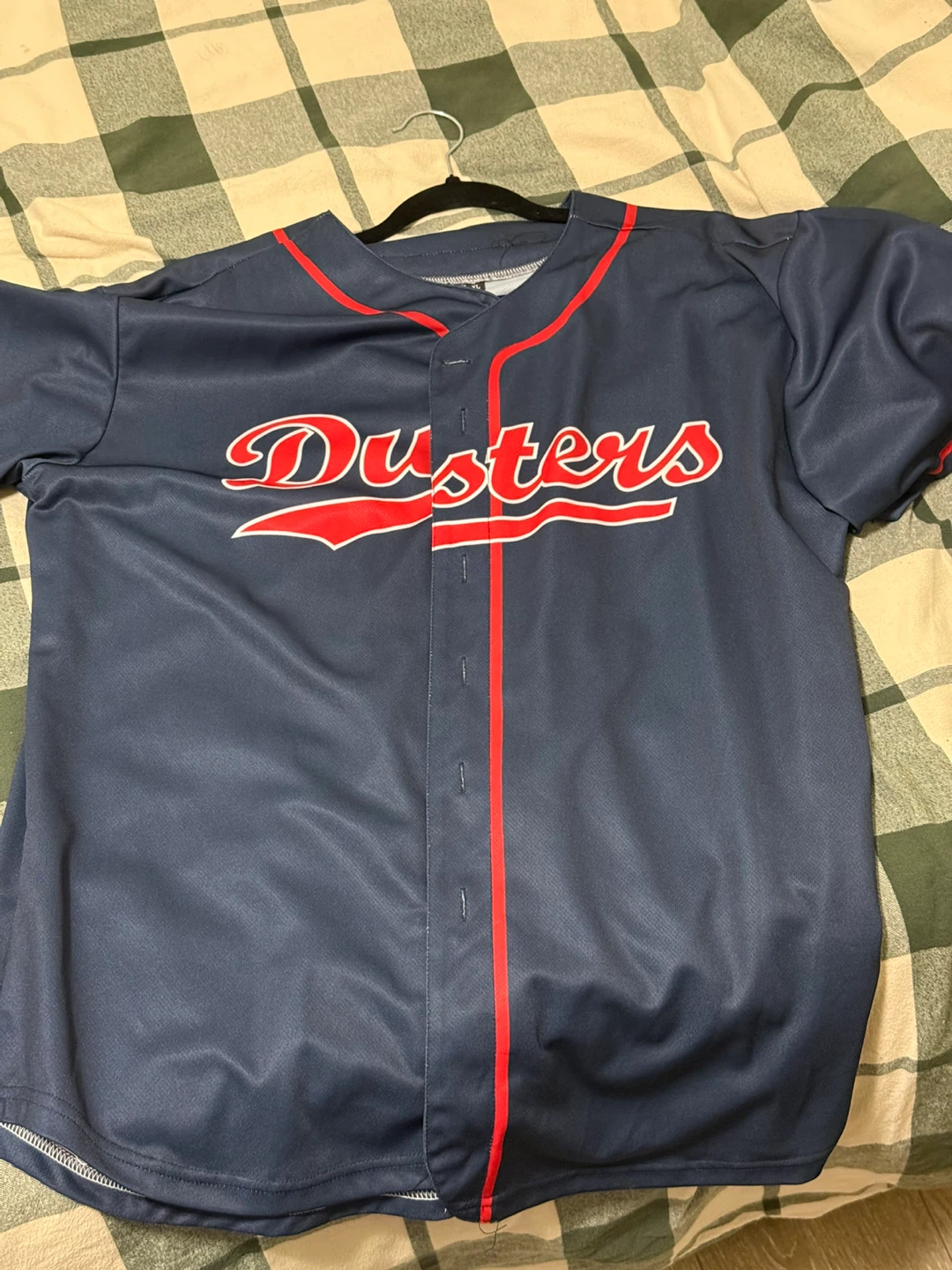Dusters Baseball Jersey - Navy Blue and Red